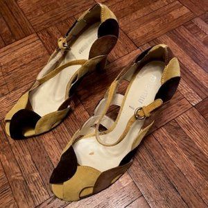 Miu Miu - Suede High Heel Shoes, Peep/peekaboo Toe - Size: Women 8